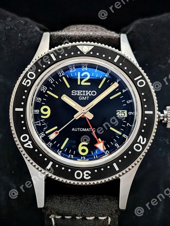 Seiko Other - Titanium Black Seiko GMT Automatic Fathom Diver Mod Watch 40mm Dome Sapphire